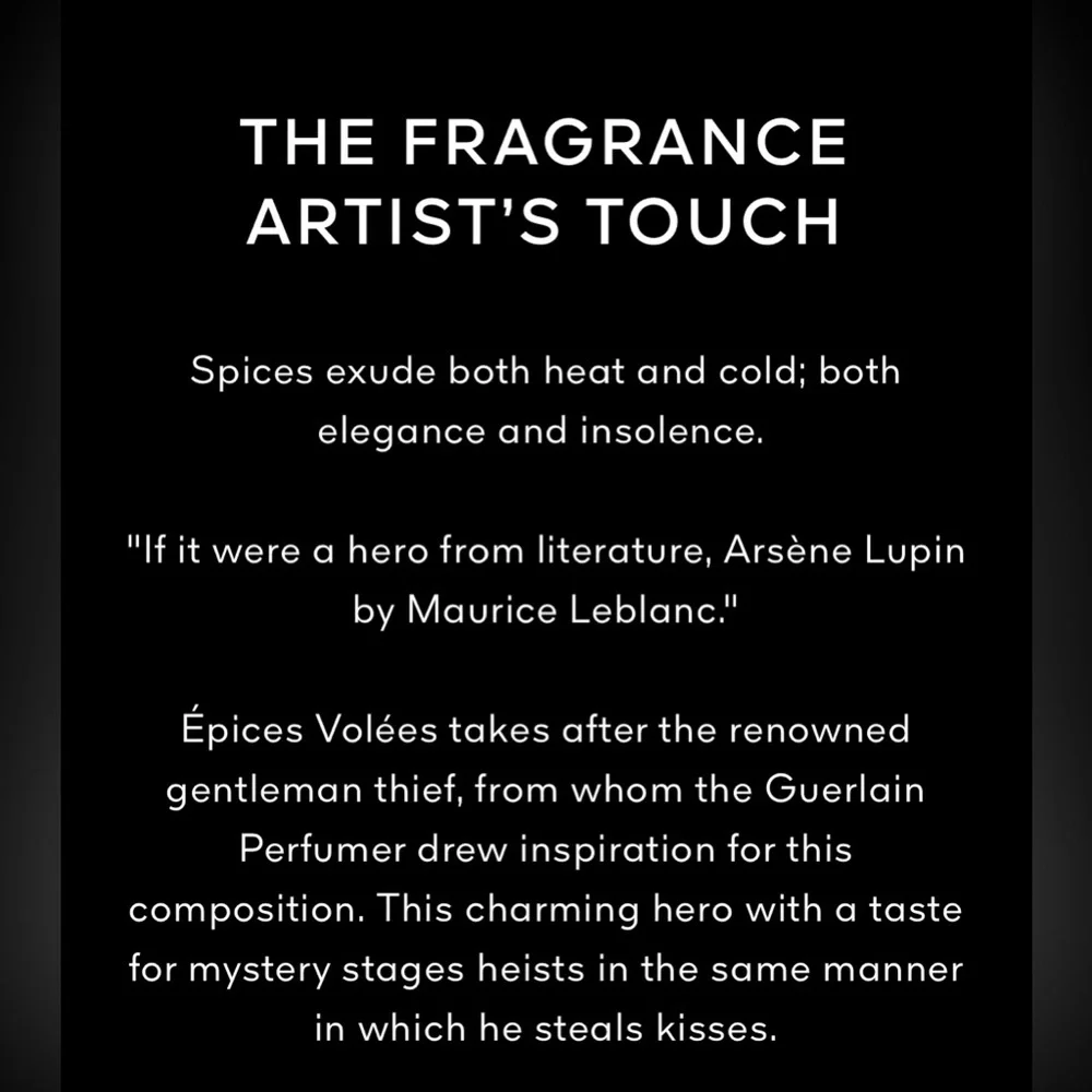 SOLD Guerlain L'ART & LA MATIÈRE
ÉPICES VOLÉES - EAU DE PARFUM - Picture 9 of 11